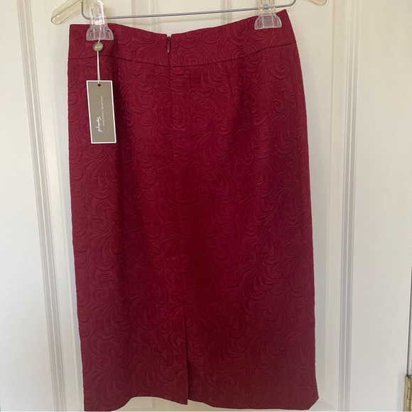 NWT Spiegel Jacquard Maroon Skirt - Size 4 - Picture 3 of 5